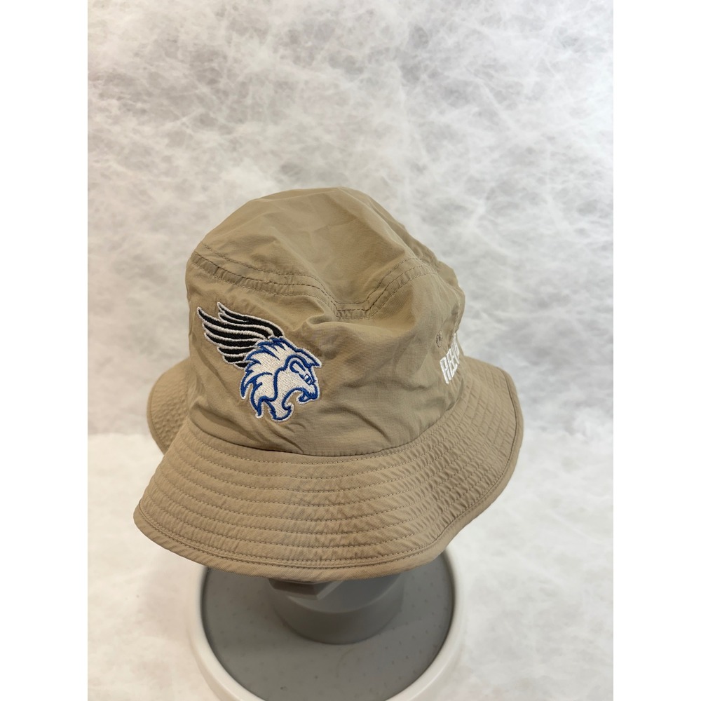 Acrux Tan Nylon Bucket Hat Reeves Embroidered Mascot Logo Khaki Sun Hat OSFM